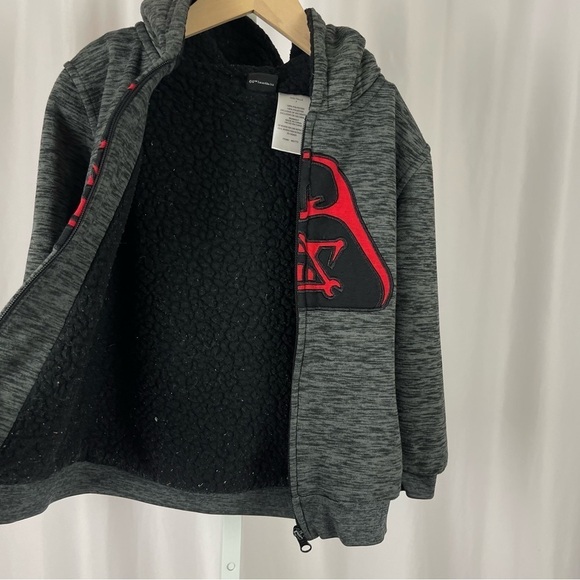 Star Wars Size 7 Darth Vader Sherpa Lined Zip Hooded Jacket Warm Thick - Picture 5 of 9